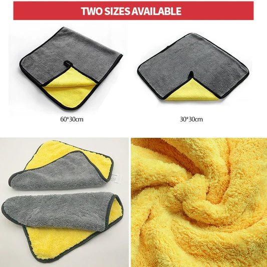 SEAMETAL Microfiber Car Washing Towel – 400GSM Double-Sided Coral Velvet