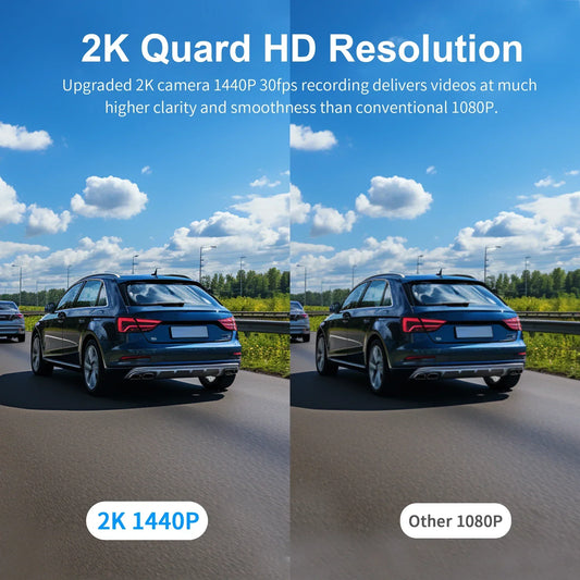 KAWA D6 Dash Cam – 2K 1440P Hidden Car DVR with WiFi & Voice Control