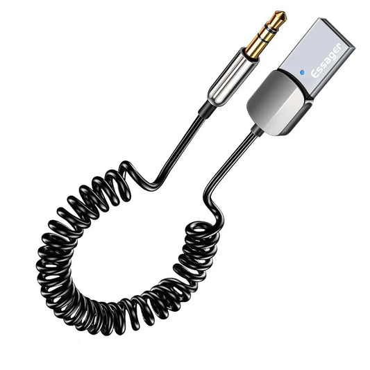 Essager Bluetooth Audio Receiver Dongle – USB to 3.5mm AUX, Bluetooth 5.0 Hands-Free Car Kit