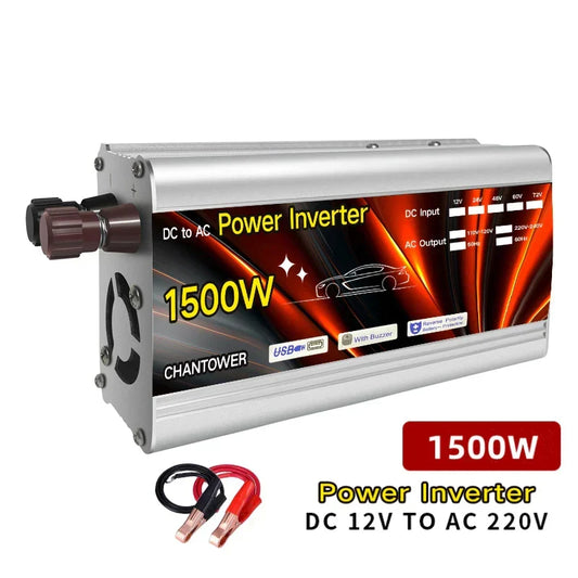 12V to 220V Solar Power Inverter – 500W / 1000W / 1500W / 2000W Car Voltage Converter